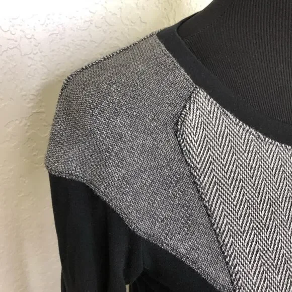 Michael Stars black gray herringbone knit tunic top / dress size Extra Small XS - Picture 7 of 14